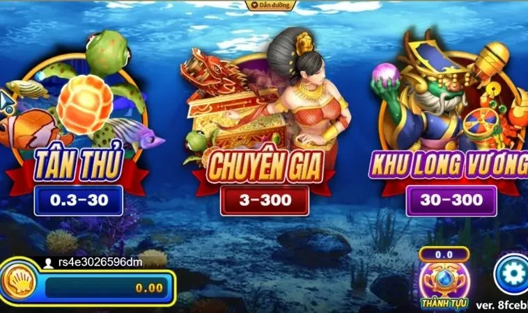 Các phòng chơi trong game Bắn Cá Rồng U888